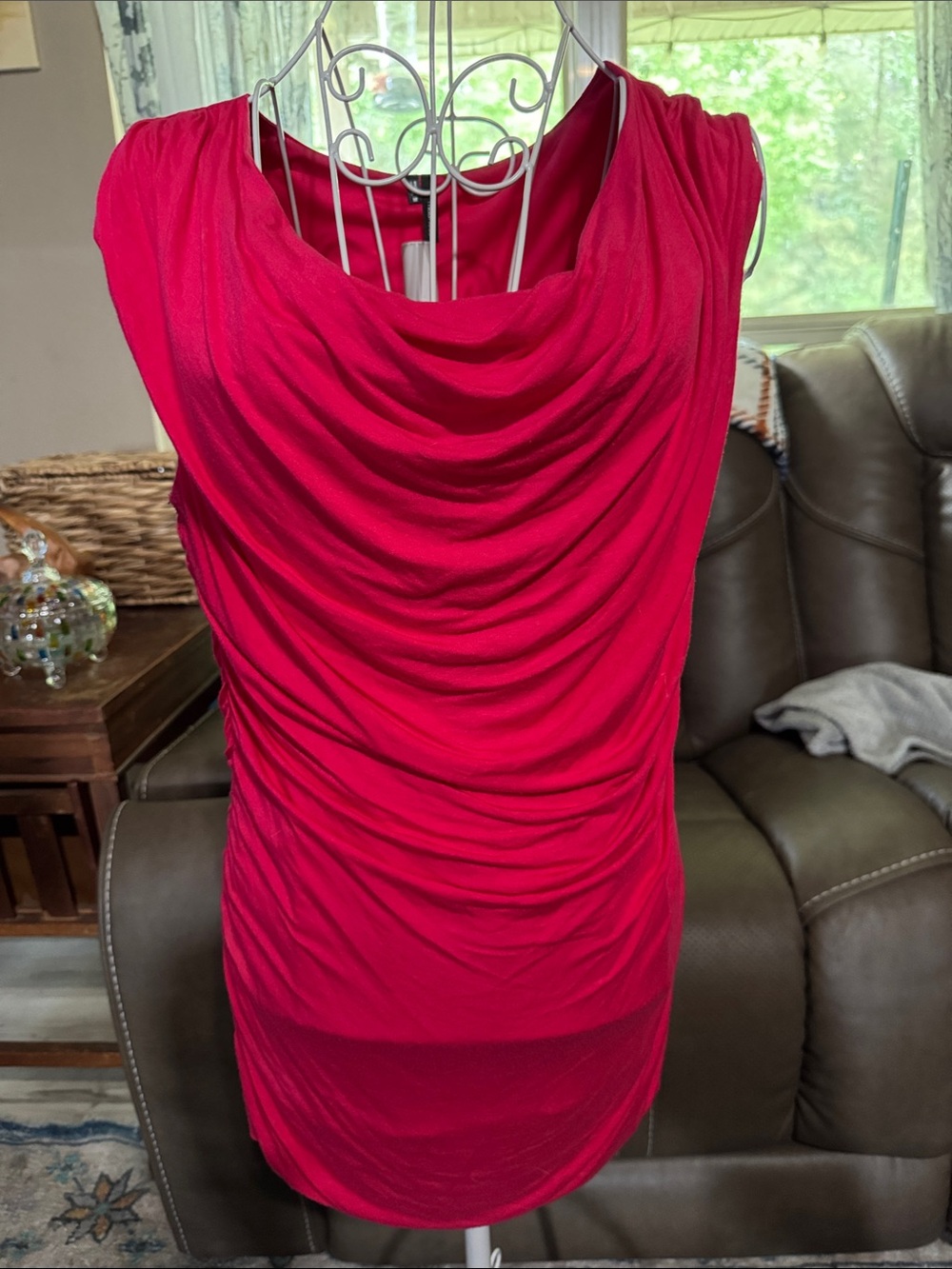 Maurices Draped Hot Pink Sleeveless Top